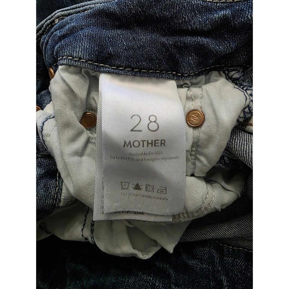 Mother High Waisted Looker Ankle Fray Jean Walking On Coals Size 28 - Picture 5 of 7